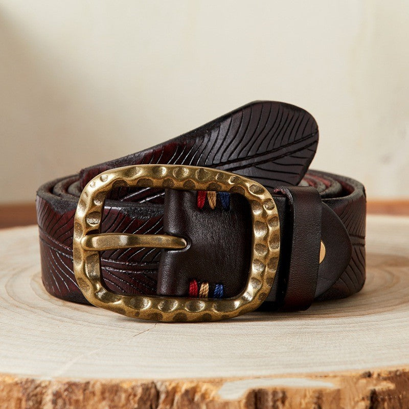 Men’s Personalized Street Style Cowhide Belt