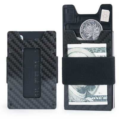 Minimalist Carbon Fiber Slim Front Pocket Wallet with RFID Blocking & Money Clip