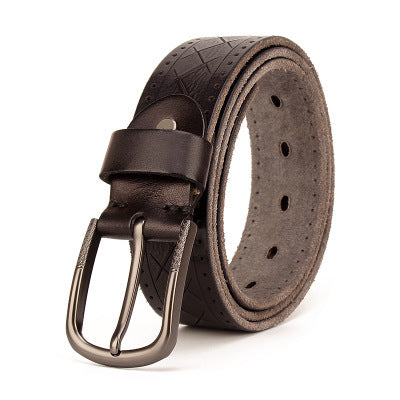 Men's Leather Pin Buckle Belt – Head Layer Cowhide