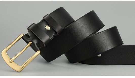 Rivet Leather Belt - Handmade Cowhide Casual Edge