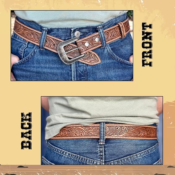 Men's Full Grain Western Belt – Handmade Snap-On Buckle