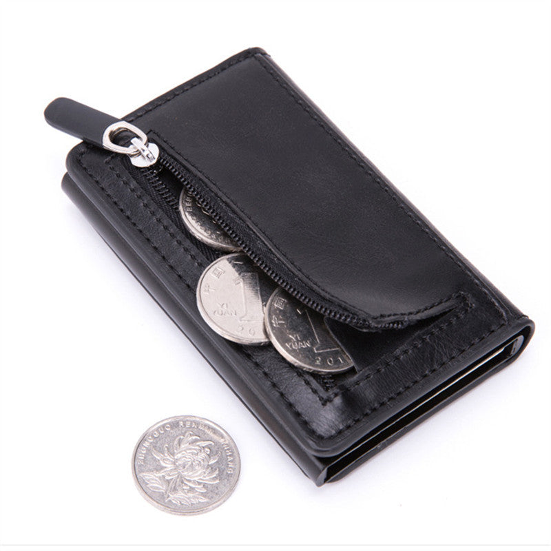 Carbon Fiber RFID Blocking Wallet – Slim Minimalist Metal Card Holder for Men & Women, Double-Sided Credit Card Case with Magnetic Closure