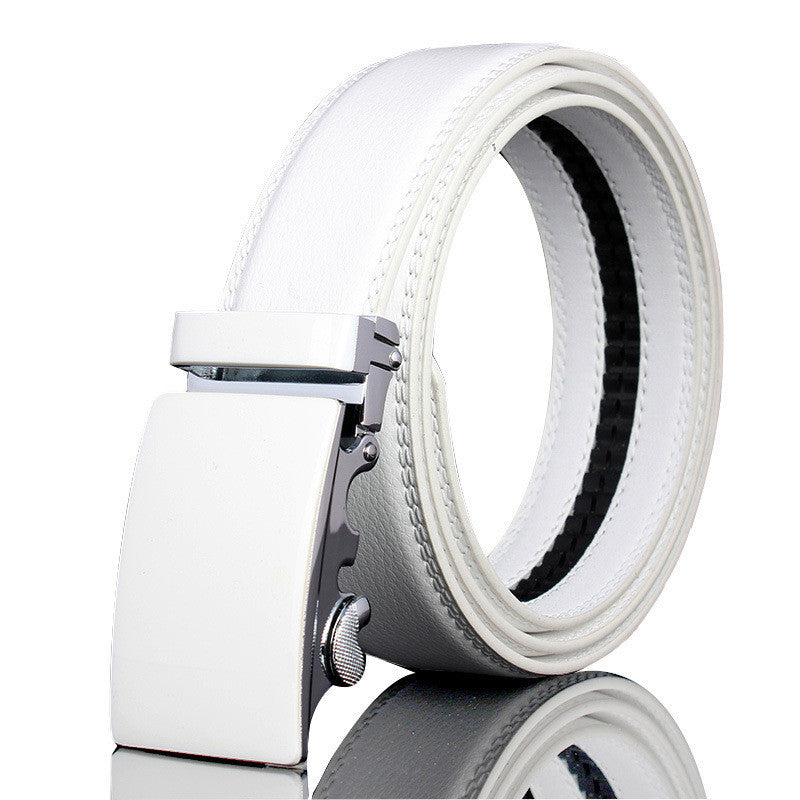 Men’s White Statement Leather Belt