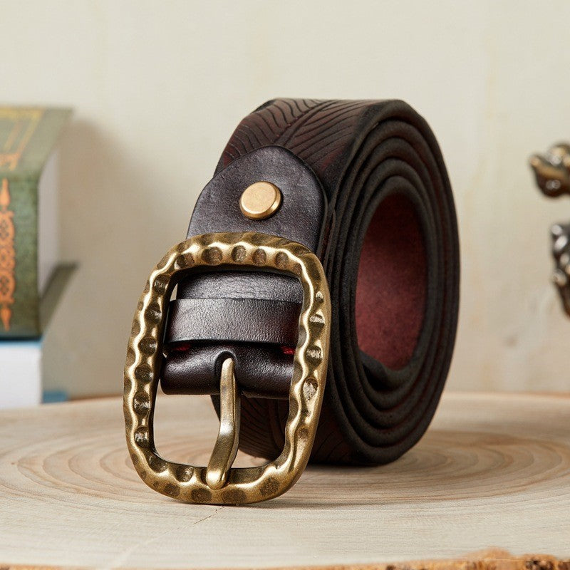 Men’s Personalized Street Style Cowhide Belt