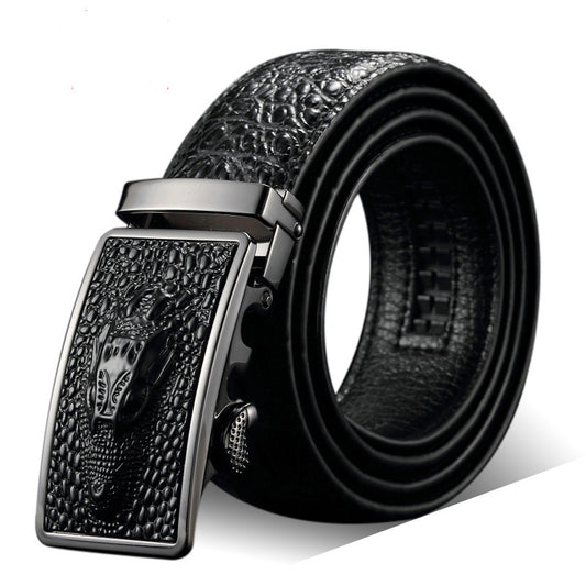 Men’s Leather Automatic Buckle Belt - Effortless Everyday Fit