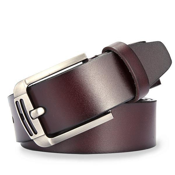 Fashion Men Genuine Leather Adjustable Pin Buckle Belt