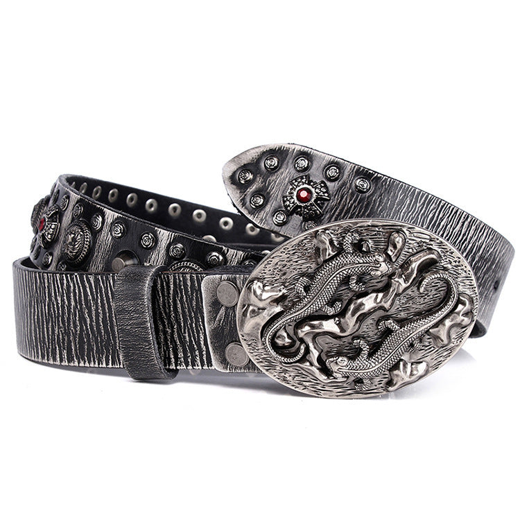 Punk Rivet Leather Belt for Men & Women