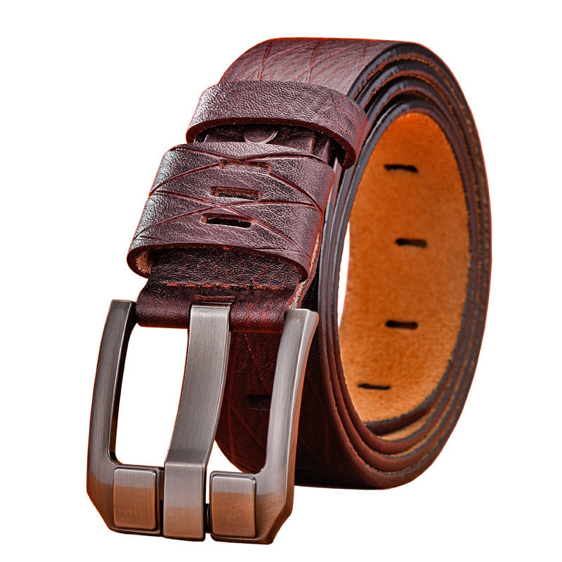 Men’s Versatile Double Skin Leather Casual Belt