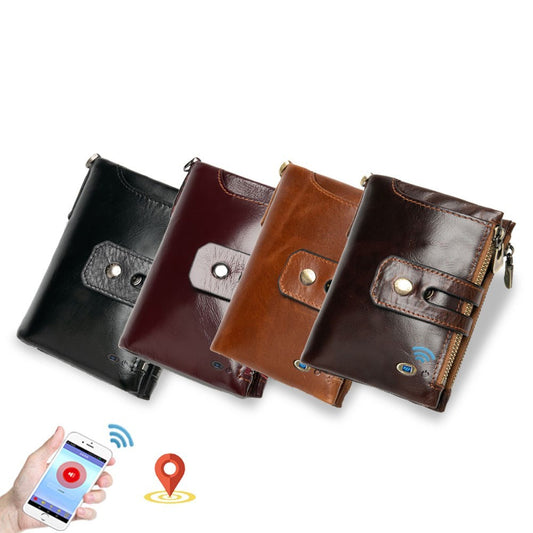 Anti-Lose Multi-Card Retro Casual Leather Wallet with Smart Tracking