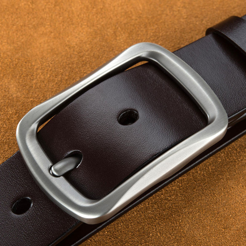 Men’s Plus Size Casual Cowhide Leather Belt