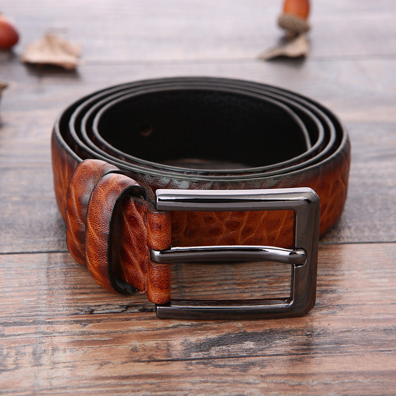 Men's Fashion Business Belt with Alloy Pin Buckle