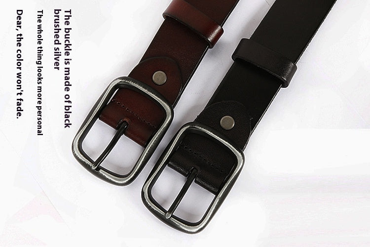Punk Skull Rivet Cowhide Belt for Men