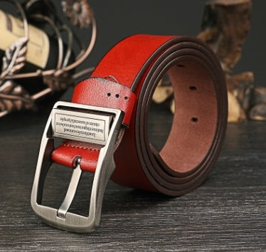 Fashionable Men's Leather Antique Denim Belt