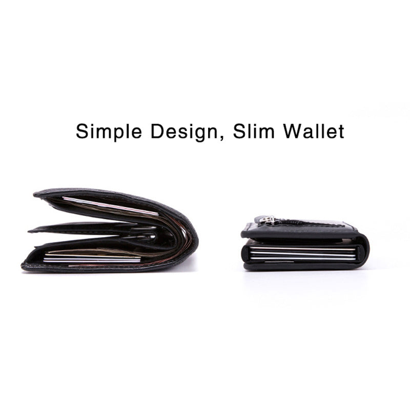 Carbon Fiber RFID Blocking Wallet – Slim Minimalist Metal Card Holder for Men & Women, Double-Sided Credit Card Case with Magnetic Closure
