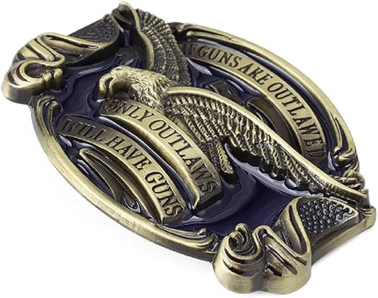 Western Zinc Alloy Belt Buckle - American Eagle Statement