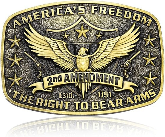 Vintage Zinc Alloy Western Belt Buckle - American Freedom Style