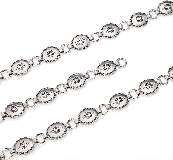 Antique Gold Silver Disc Concho Belt - Boho Cowgirl Style