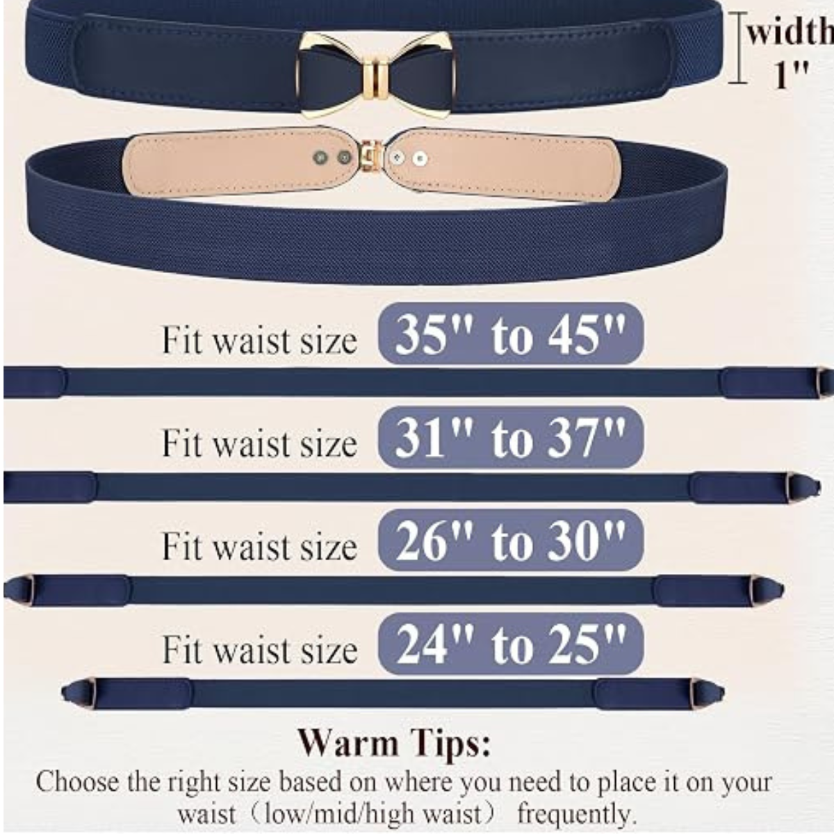 Women's Skinny Elastic Bow Buckle Belt
