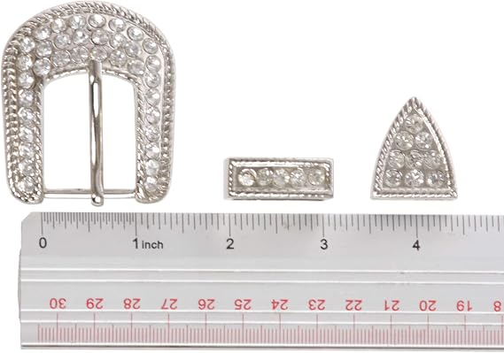 Classic Rhinestone Buckle Set - Buckle, Keeper & Tip