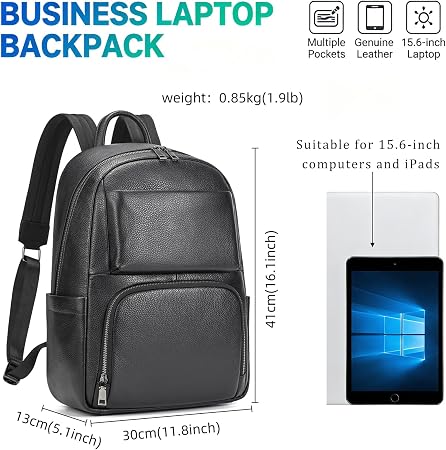 Convertible Leather Commuter Backpack – 15.6