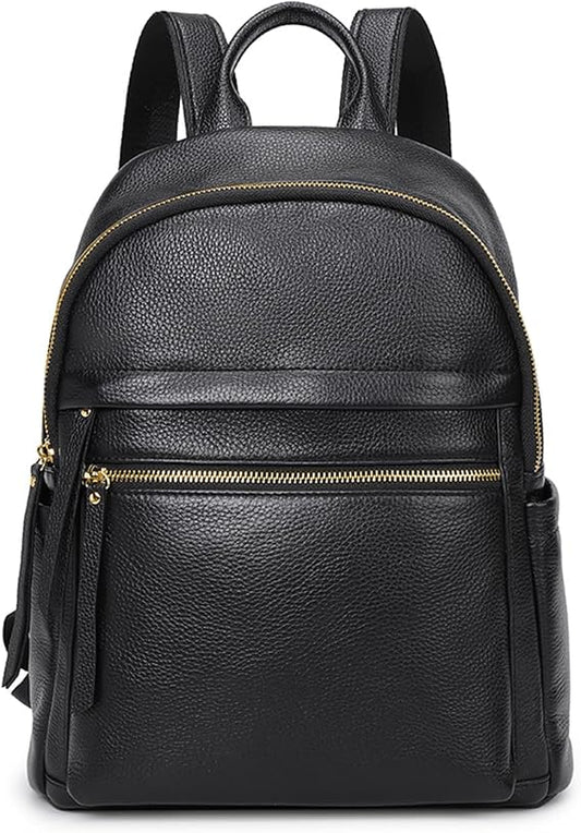 Genuine Leather Backpack Purse for Women - Pebbled Cowhide