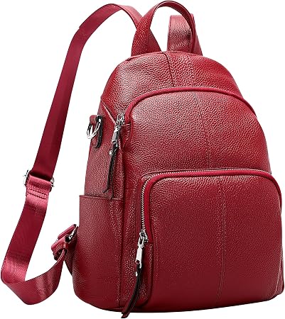 Genuine Leather Convertible Backpack for Women - 3-in-1 Carry
