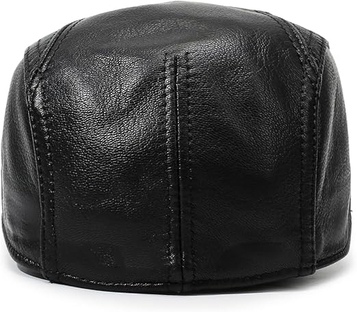 Lambskin Leather Newsboy Flat Cap - Gatsby Style