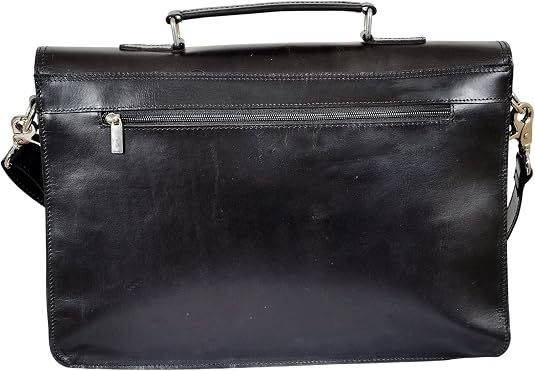 Men's Full-Grain Leather Briefcase – Brass Hardware