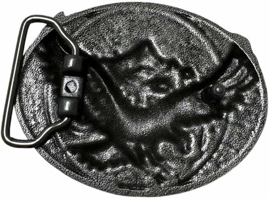 Western Eagle Silver Zinc Belt Buckle - 4cm Fit Buckle