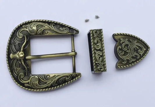 Western Zinc Alloy Horsehead Belt Buckle - 40mm Secure Fit