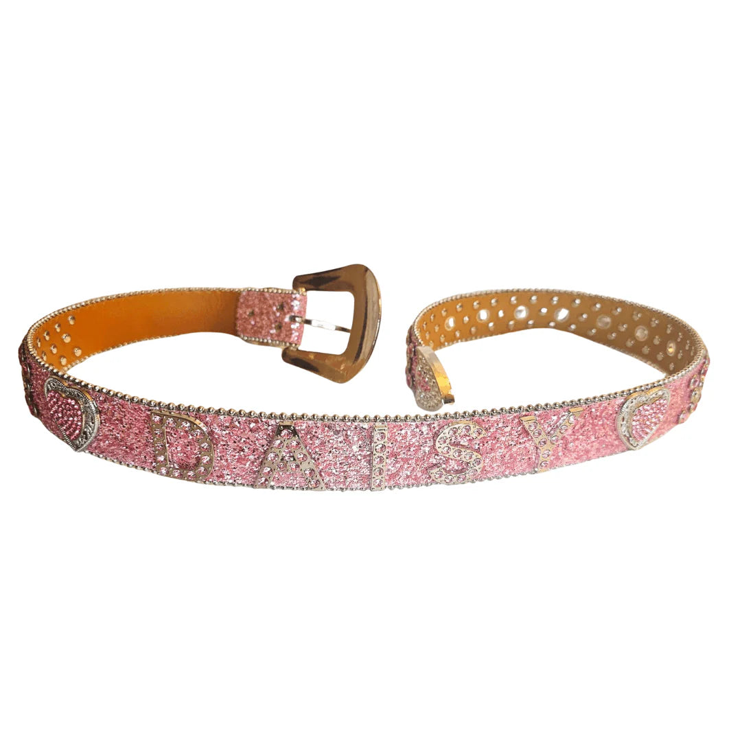 Personalized Custom Name Rhinestone Belt – Dazzling Leather Bling
