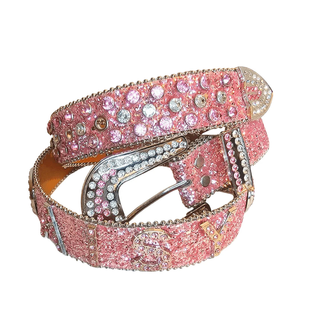 Personalized Custom Name Rhinestone Belt – Dazzling Leather Bling