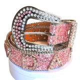 Personalized Custom Name Rhinestone Belt – Dazzling Leather Bling