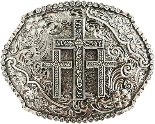 Religious Cross Western Belt Buckle – Rodeo Cowboy Style