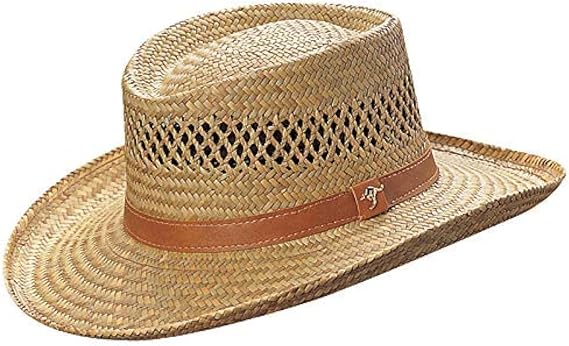 Rush Straw Gambler Hat - Wide Brim Western Sun Hat