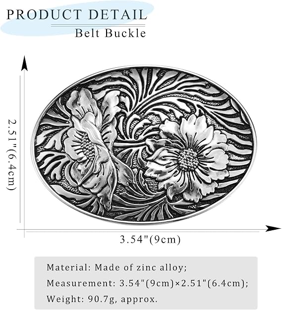 Texas Flower Filigree Western Belt Buckle - Cowgirl Style