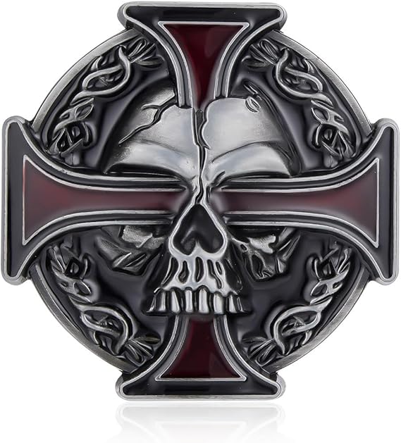 Vintage Skull Celtic Cross Western Belt Buckle for Men | Zinc Alloy