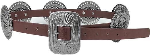 Wide Disc Concho Western Belt - Turquoise Cowgirl Style