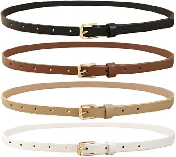 Women's Skinny Belt 4-Pack – Jeans & Dress Waist Belts