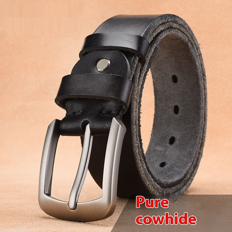Men's 100% Italian Cow Leather Belt With Anti-Scratch Buckle