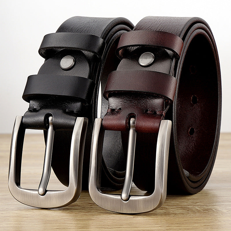 First Layer Genuine Cowhide Leather Men’s Casual Belt