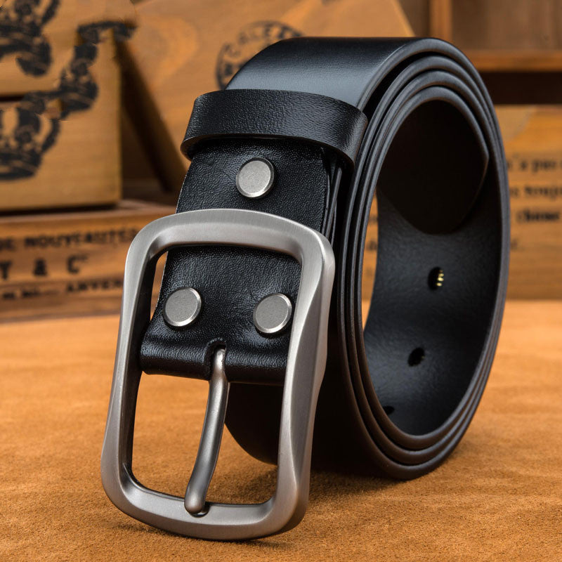 Men’s Plus Size Casual Cowhide Leather Belt