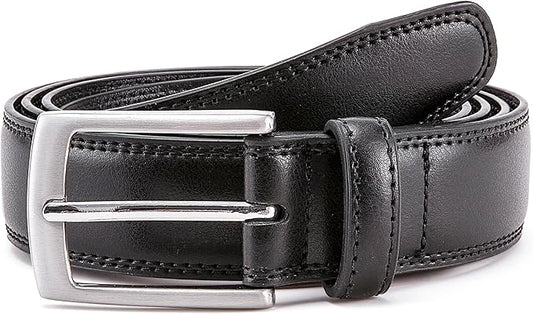 Men's Classic Black Leather Belt – Formal & Business Casual
