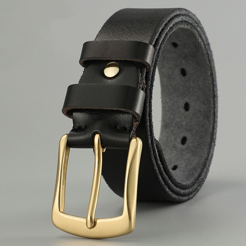 Handmade Cowhide Leather Rivet Belt for Men