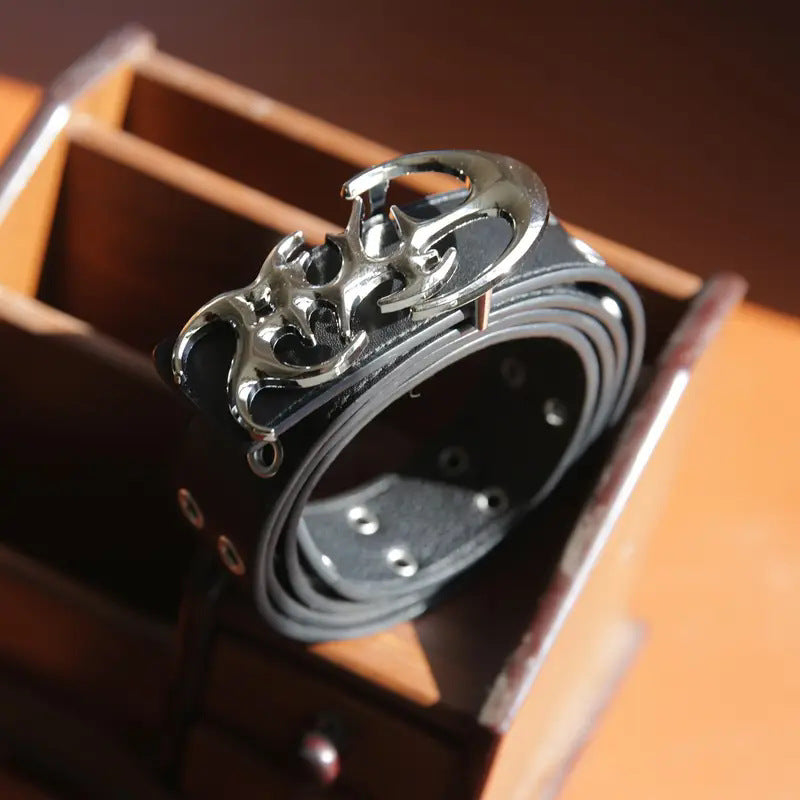 Men's Couple Fashion Korean Style Hollow Punk Pants Belt
