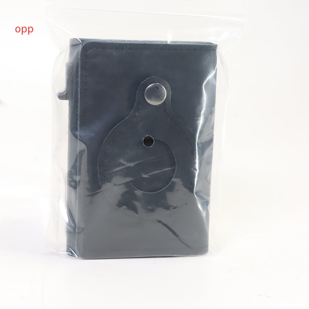 Slim PU Leather Credit Card Holder Wallet with AirTag Slot and RFID Blocking