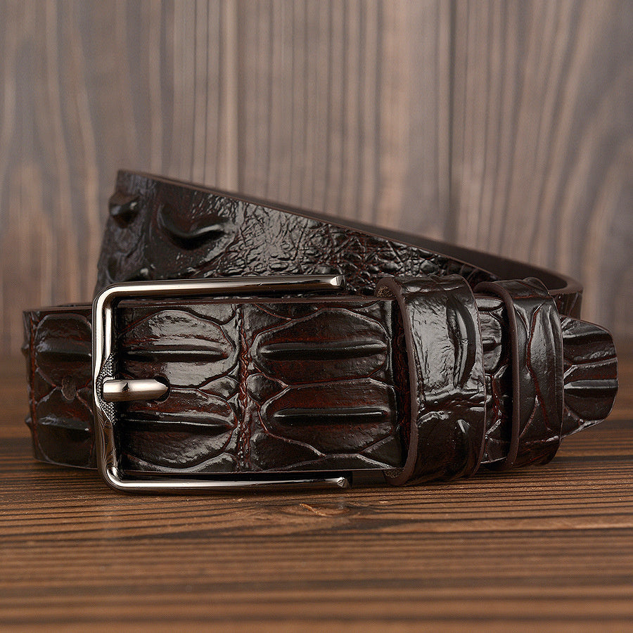 Men’s Luxury Cowhide Leather Belt – Square Buckle