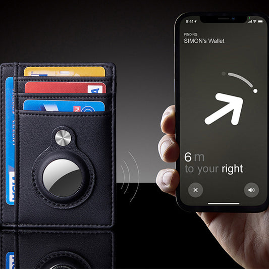 AirTag Wallet Men’s Anti-Theft RFID Slim Leather Card Holder With Money Clip And Multi-Functional Design
