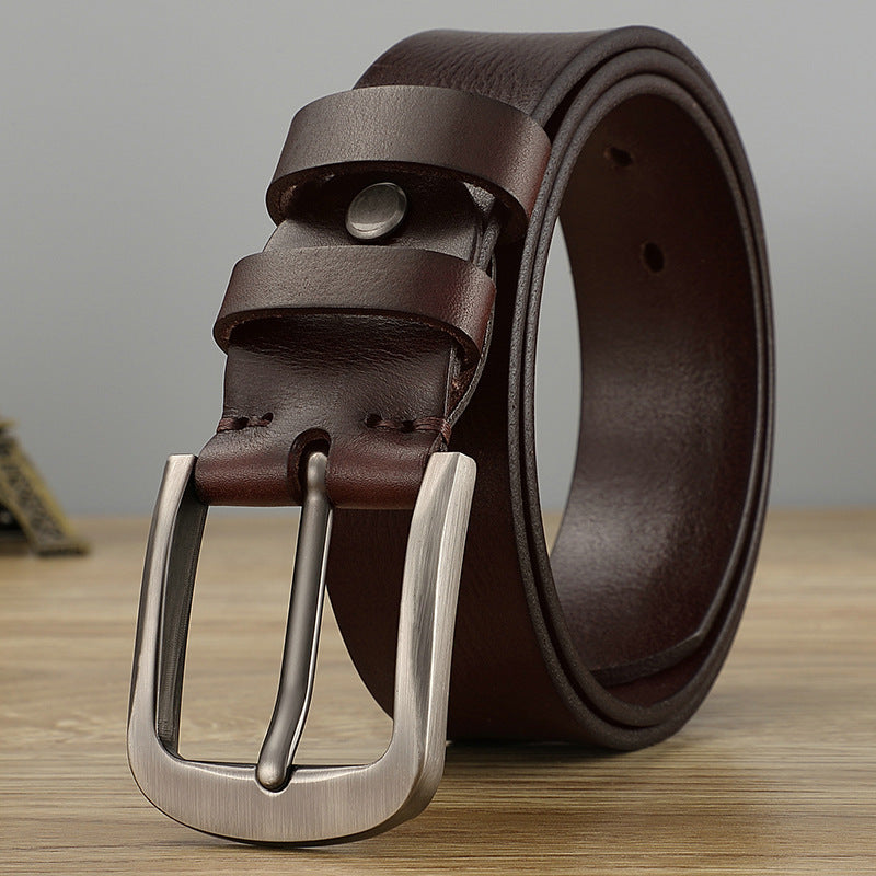 First Layer Genuine Cowhide Leather Men’s Casual Belt
