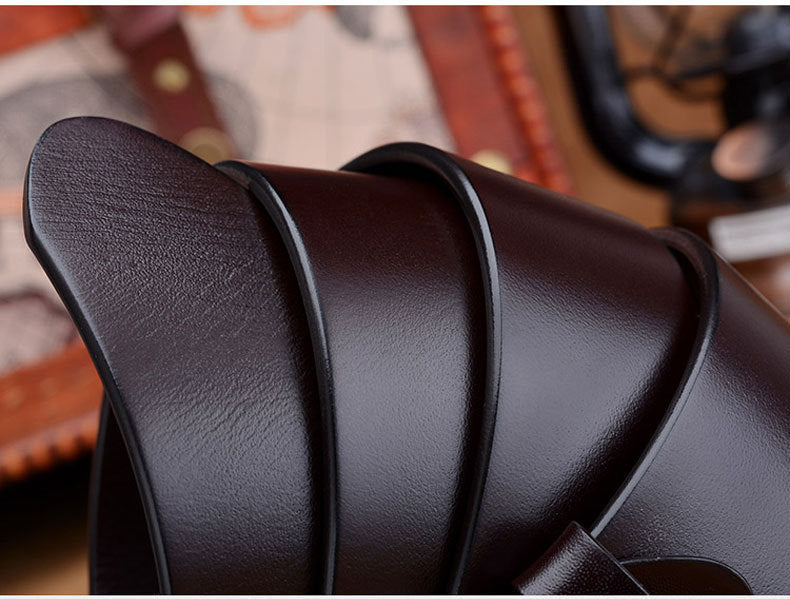 Men’s Plus Size Casual Cowhide Leather Belt